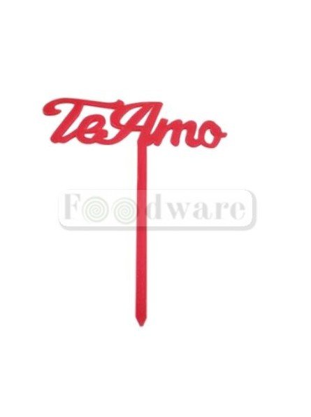 Cake Topper Decoración Para Pastel De Acrílico Mensaje "Te Amo" Color Fucsia Con Brillos 15X5 Cm