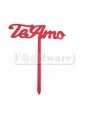 Cake Topper Decoración Para Pastel De Acrílico Mensaje "Te Amo" Color Fucsia Con Brillos 15X5 Cm