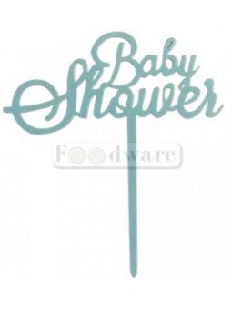 Cake Topper Decoración Para Pastel De Acrílico Baby Shower Azul 15X6.5Cm