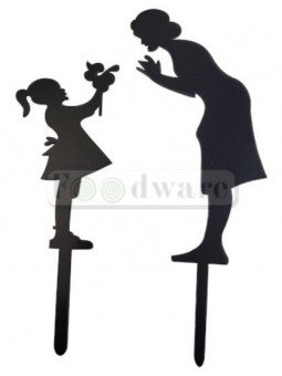 Cake Topper Decoración Para Pastel De Acrílico Niña Regalando Flores