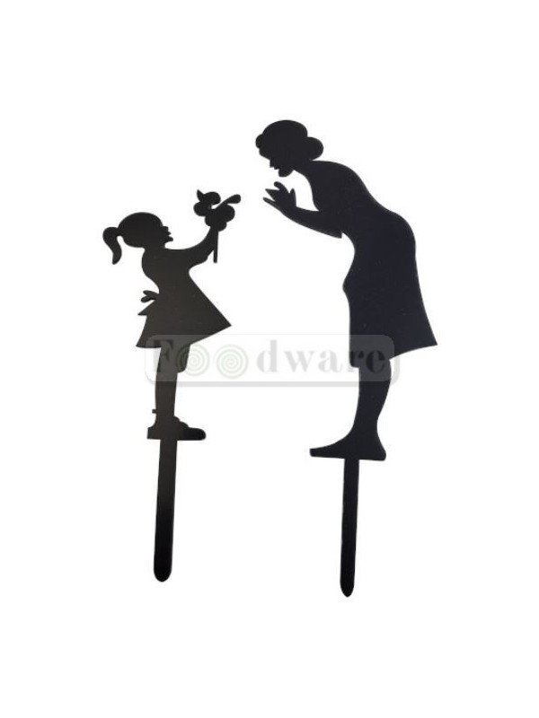 Cake Topper Decoración Para Pastel De Acrílico Niña Regalando Flores