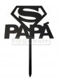 Cake Topper Decoración Para Pastel De Acrílico "S Papá" Negro 11X8Cm