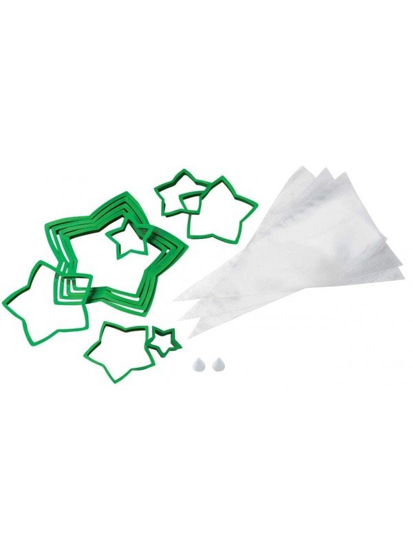 Cortadores Galleta Para Forma Arbol Navideño + 3 Mangas Y 2 Duyas