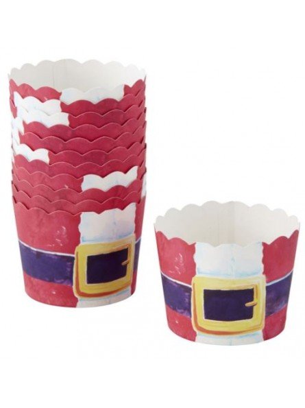 Moldes De Papel Horneable Cinturon Santa Claus 12 Pzs 6X6X13 Cm