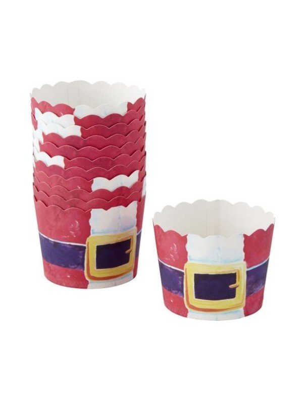 Moldes De Papel Horneable Cinturon Santa Claus 12 Pzs 6X6X13 Cm