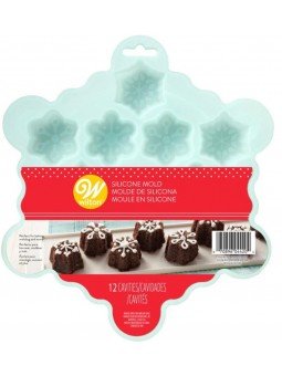 Molde Silicon Para Pastelitos Copos De Nieve 12 Cavidades Wilton