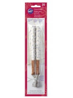 Bolsa Para Pretzels Con Diseño De Copos De Nieve 20 pzs 25.5x6cm