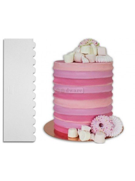 Peine Raspa Decoradora De Pasteles Acanalado 25.5x8cm Acrílico