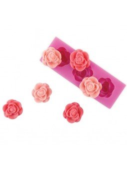 Molde De Silicón Fondant Rosas 7x2.5cm