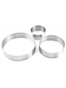 Juego de 3 Aros De Acero Para Mousse 10, 15 y 20 cm Altura 4.5cm