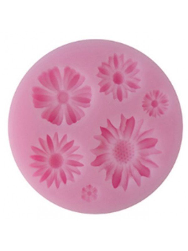 Molde Silicón Fondant Flores 5 Cavidades Ø7cm