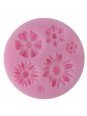 Molde Silicón Fondant Flores 5 Cavidades Ø7cm