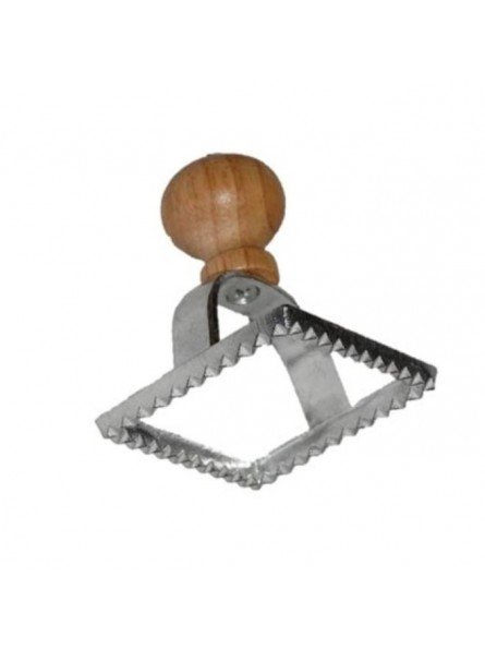 Cortador Sellador De Ravioles Individual Cuadrado Con Mango Madera 5.5x5.5cm