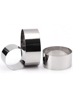 Juego de 3 Aros Para Mousse Acero Inox. 8, 10 y 12 cm Altura 6cm