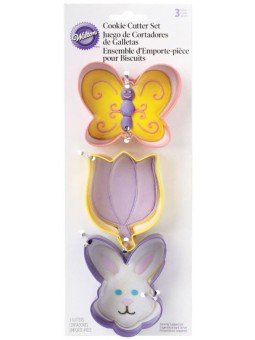 Juego Cortadores De Galleta 3 Pzs: Mariposa, Flor y Conejo Wilton