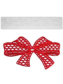 Molde Silicón Fondant Cenefa Encaje Moños 40X10 Cm