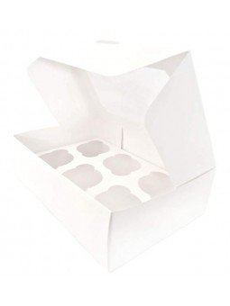 Caja Para Muffin Con Ventana 6 Cupcakes 24x16x7cm