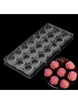 Molde Para Chocolate Rosas Plástico Compacto 21 Cavidades