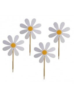 Palillo Decoravitos Carton Margaritas 48 Pzs Palillo De Madera Con Decoración De Cartón