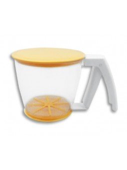 Cernidor Para Harina Plástico Con Tapas Amarilla