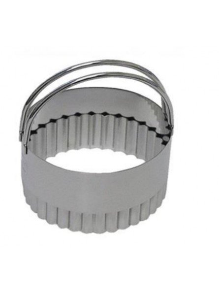 Cortador Galleta Metal Redondo Rizado C/Mango Ø7Cm