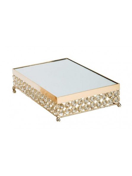 Base Pastel Charola Metal Cobre Espejo 30X20X7Cm