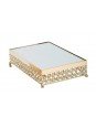 Base Pastel Charola Metal Cobre Espejo 30X20X7Cm