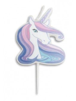 Vela Palillo Unicornio Tonos Morados