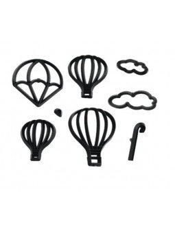 Jgo Cortador Plástico Globo Aerostático 8Pz 7.2X5.3X0.3Cm 4.5X3.3X0.3Cm