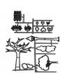 Jgo Cortador Plástico Farol Arbol Cerca 14Pz 14.5X9.5X0.4Cm 1X1.2X0.4Cm