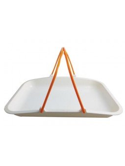 Charola Blanca Transportadora Con Asa 40X30Cm