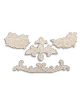 Jgo Cortador Marcador Plástico Figuras Orgánicas 4Pz 1) 13X2.5X0.5Cm 2) 6.0X3.5X0.5Cm