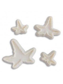 Jgo Cortador Plástico Hojas 4Pz 1) 4X4.5X0.4Cm 2) 2X2X0.4Cm