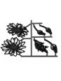 Jgo Cortador Marcador Plástico Girasoles 6Pz 1) 7.0X 6.0X 0.4Cm 2) 5.5X 3.0X0.4Cm