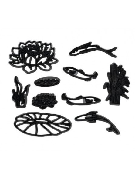 Jgo Cortador Marcador Flor Fauna Marina 10Pz 1)8.0X6.0X0.4Cm 2) 7.0X2.0X0.4Cm