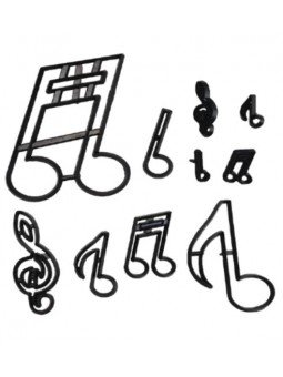 Cortador Fondant Notas Musicales 10Pz Plástico