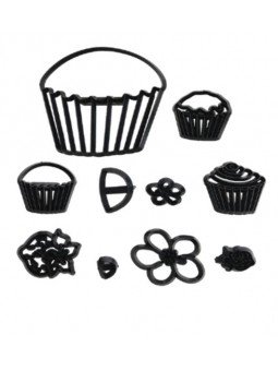 Cortador Fondant Cupcakes Muffins Plástico 10Pz