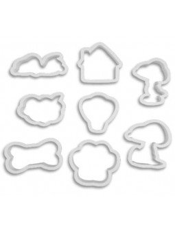 Jgo Cortador Perrito Casa Huella Plástico 8Pz 1) 6.5X6.7X1.7Cm 2) 8.7X5.0X1.7Cm