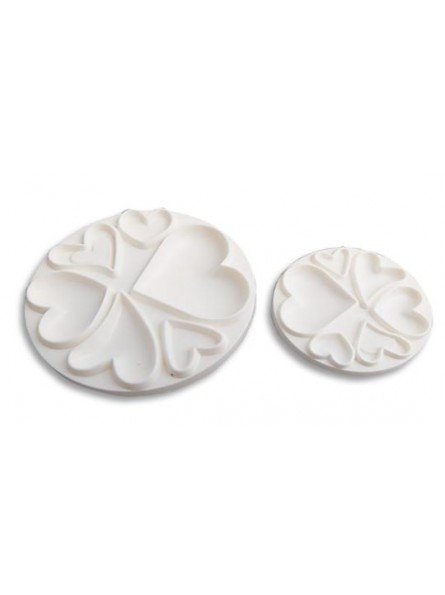 Jgo Cortadores Corazones Plástico 2Pz 1) Ø6.2X0.7Cm 2) Ø4.2X0.4Cm