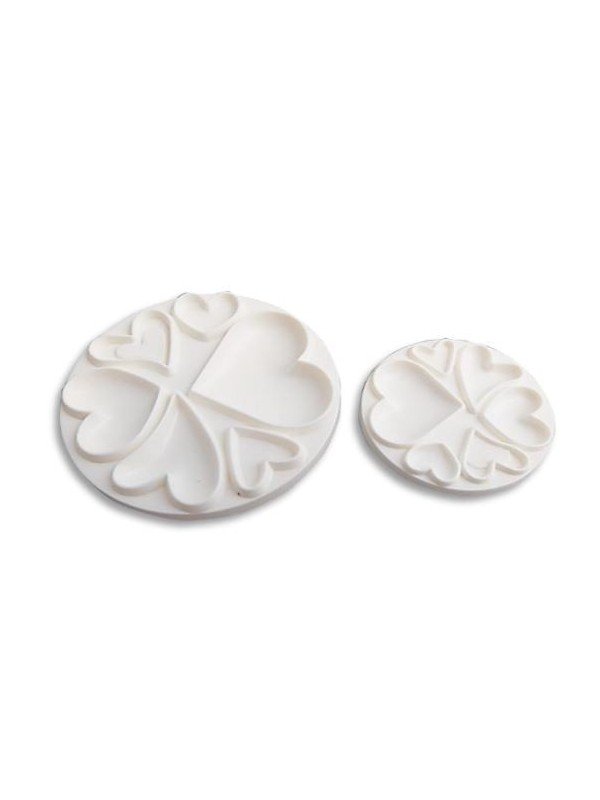 Jgo Cortadores Corazones Plástico 2Pz 1) Ø6.2X0.7Cm 2) Ø4.2X0.4Cm