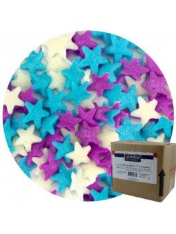 Confetti Estrellas Moradas, Azules, Blancas 2.23 Kgs