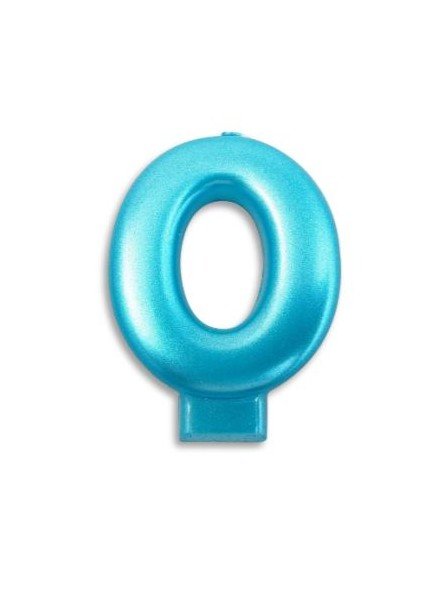 Vela De Número Cumpleaños Azul Metálico