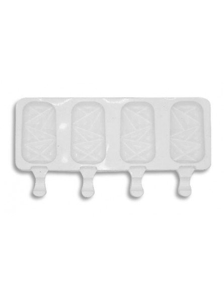 Molde De Silicón Paleta Hielo Cristales 4 Cav