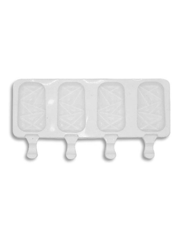 Molde De Silicón Paleta Hielo Cristales 4 Cav