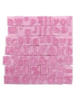 Cortadores Fondant Alfabeto Y Signos 64Pz Plástico 2X2Cm