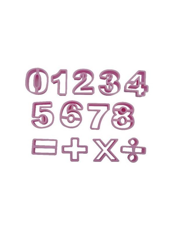 Jgo Cortadores Numeros Y Signos 15Pz Plástico 6X4.5X1.5 Cm