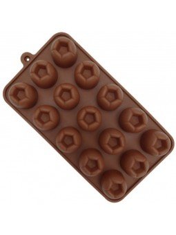 Molde De Silicón Media Esfera Estrella Ø3Cm 15 Cav