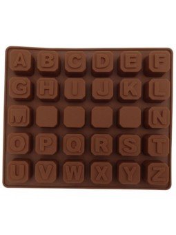 Molde De Silicón Para Chocolate Abecedario 2.1X2.1X1.5Cm