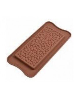 Molde De Silicón Barra De Chocolate Corazones 20x10cm