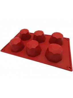 Molde De Silicón Octagono Diamantado 6X6X4Cm 6 Cavidades